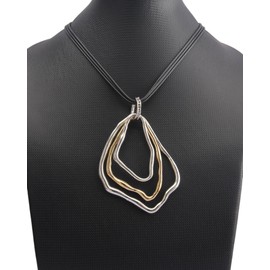 GelConnie Boho Pendant Necklace for Women Leather Western Necklace Long Gold Necklaces Leather Cord Necklace Layered Choker Necklaces for Women