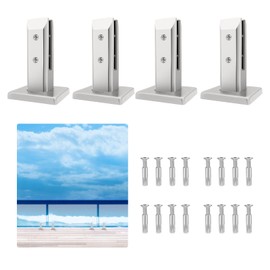 LukLoy 4 Pack 316 Stainless Steel Glass Railing Spigot NW 2.1lb Heavy Duty Glass Railing Post Clamps for Home Garden Stairs Balustrade Balcony (4 Pack, Each NW 2.1lb, GW 3.0lb) - Level 2