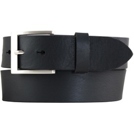 BELTINGER Jeans Belt Made of Full Cowhide Leather 4 cm | High-Quality Leather Belt for Men 40 mm | Men's Belt Made in Italy, black, silver