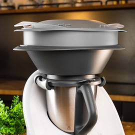 mixcover Trio-Parat Trio Giant Varoma Magnification Compatible with Thermomix Accessories TM6/TM5/TM31 Iron Grey