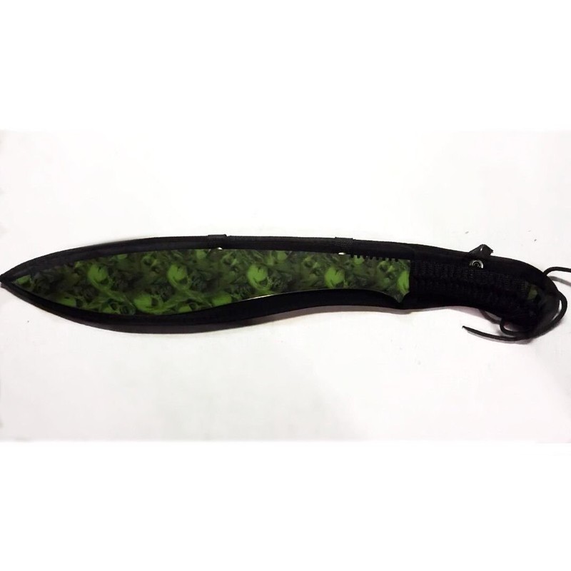 23" Overall Green Zombie Killer Design Machete with Nylon Case