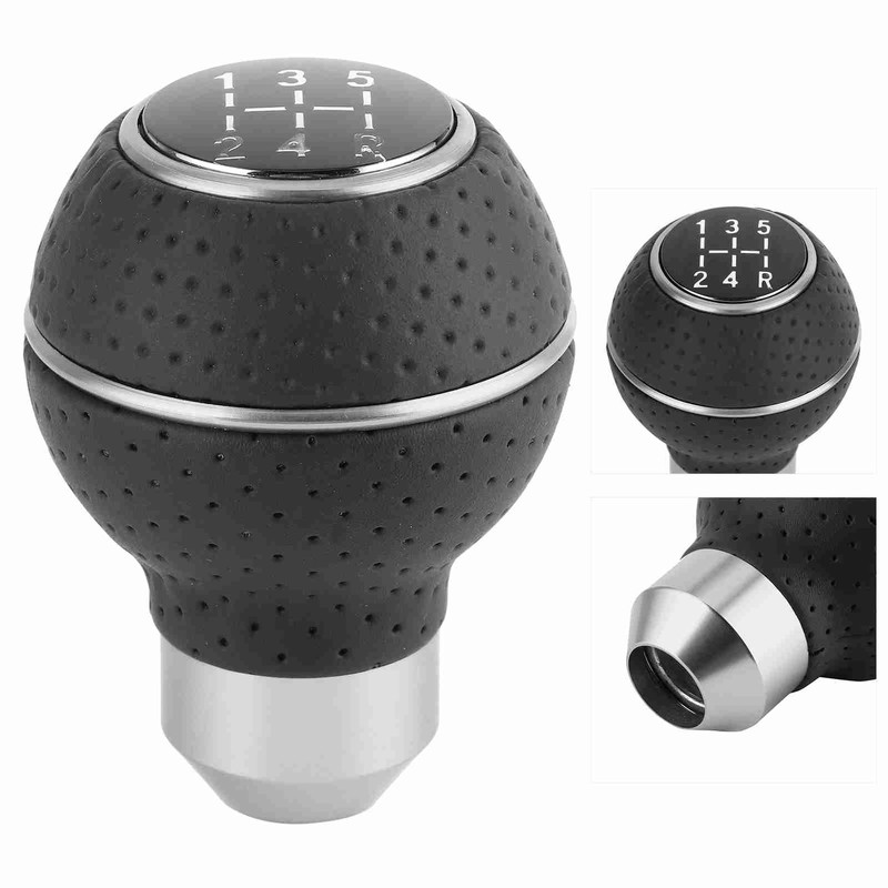 5 Speed Gear Shift Knob Stick Aluminium Alloy and Leather