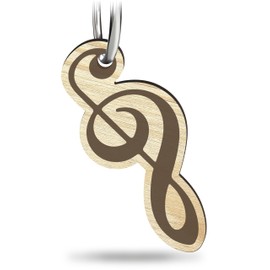 Notenschlüssel Schlüsselanhänger handgemacht aus Holz, Glücksbringer, Orchester Geschenk, Notenschlüssel Deko, Musiker Geschenk, Geschenk Musiklehrer
