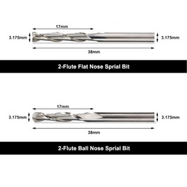 1/8” Shank CNC Router Bits Kit for All Purpose, Triangular Engraving Bits, Spiral End Mills, 2-Flute Flat Nose and Ball Nose End Mills Cutter for Milling Machine Wood Plastics PVC Engraving