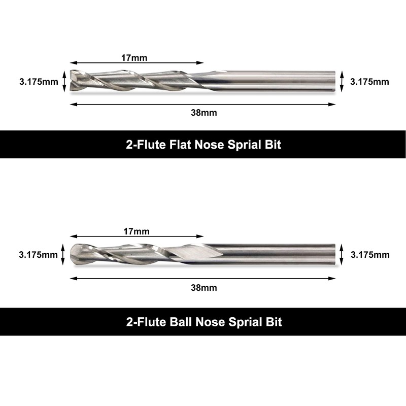 1/8” Shank CNC Router Bits Kit for All Purpose, Triangular