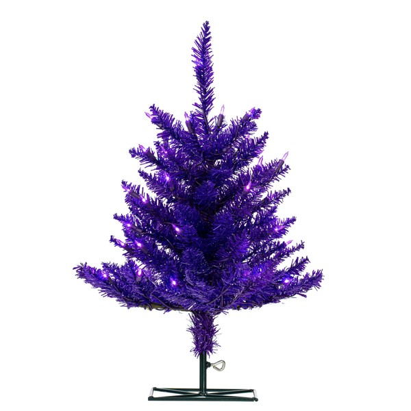 Vickerman 2' x 20" Purple Artificial Christmas Tree with 50