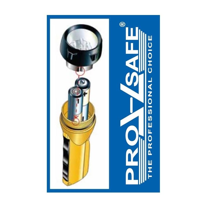 PRO-SAFE 6-1/2" Yellow Waterproof Tactical LED Flashlight: 4 AA Batteries