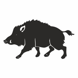 AMA SHOP Pre-Spaced Boar Sticker Mod.9 Black | Passion Hunting | Sticker for Helmet, Motorcycle, Camper, Boat | Car Tuning