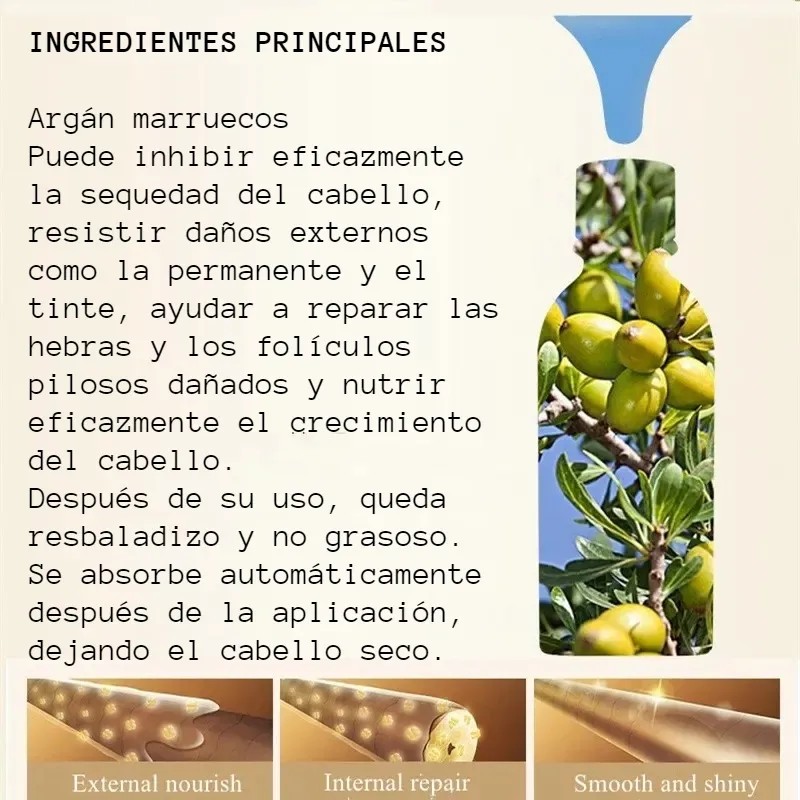 Cápsulas De Gel Argan Suero Para El Cabello Maltratado Frizz