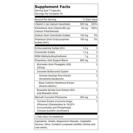 Lindberg Joint Support Supplement for Men and Women | 210 Capsules | with Glucosamine, Chondroitin, Turmeric, MSM, Boswellia | Triple Action Complex Blend | Non-GMO, Gluten Free