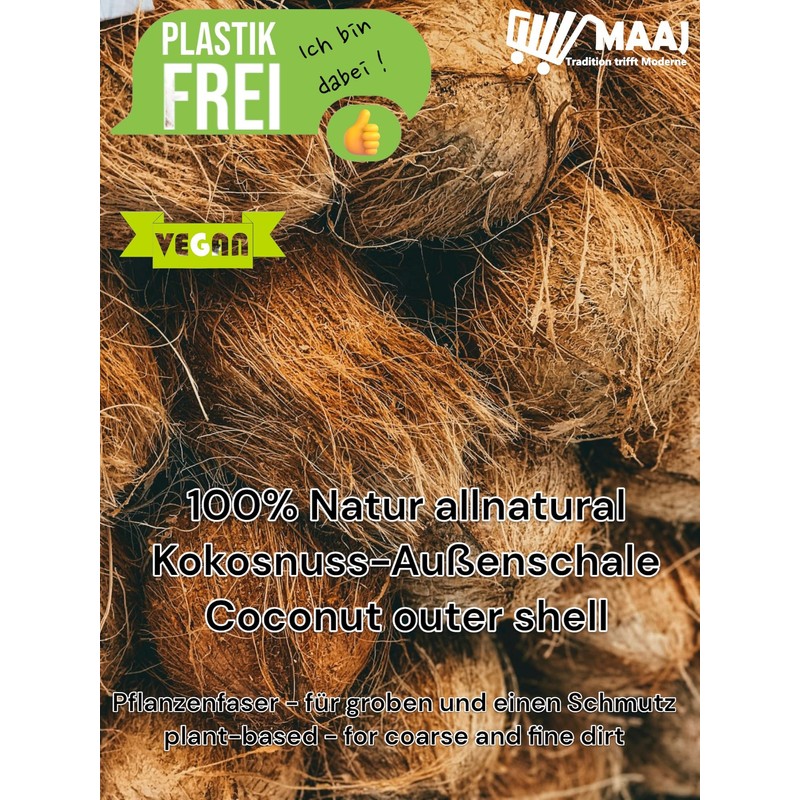 2 x MAAJ Hand Brush 28 cm Coconut for Tool