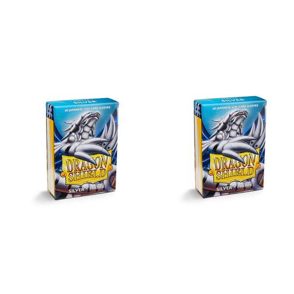 2 Packs Dragon Shield Matte Mini Japanese Silver 60 ct