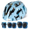 Juego de Casco de Bicicleta para Niños, Rodilleras, Coderas, Muñequeras,