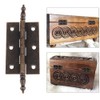Dophee 2Pcs 127x44mm Antique Bronze 6 Holes Hinges for Vintage