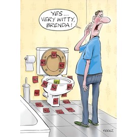 Ling Design Funny Birthday Card - Humorous Happy Birthday Card with Toilet Target Joke Design - Funny Birthday Cards for Men