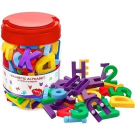 Magnetic Alphabet and Number Toy Set: Strong Magnetic 78 Pieces Colorful Alphabet Magnets, Learning Toys for Kids Boys Girls - Color: 26 Pcs Multi Color
