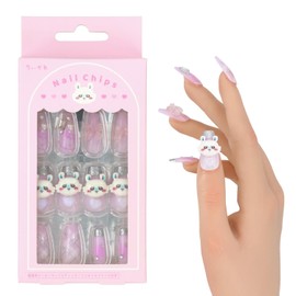 Shobido Chiikawa Nail Tips, 24 Pcs, Wood Stick, Nail File Included