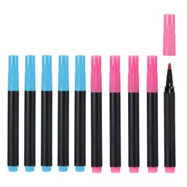 PATIKIL Dry Erase Marker Pens, 10 Pack Sky Blue+Pink Ink Fine Point Low Odor Whiteboard for Office Home Classroom, Black
