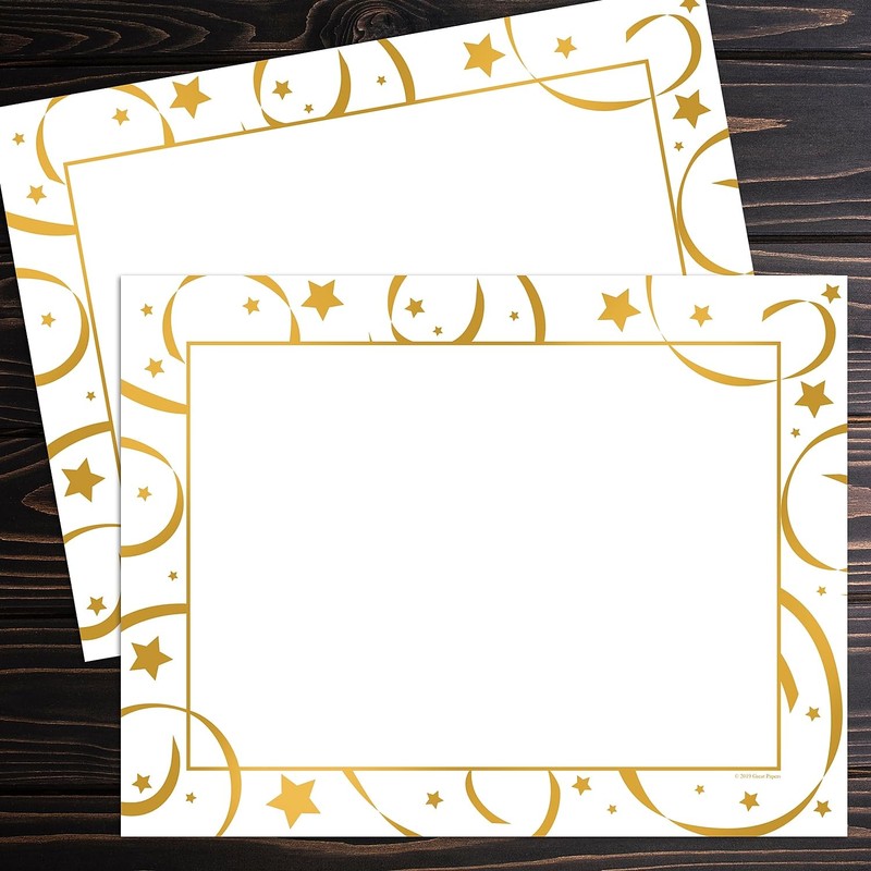 Great Papers! Golden Star Foil Certificates, 8.5" x 11", 15