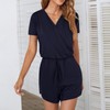 CLOUSPO Summer Jumpsuit Women's Elegant Playsuit Casual Jumpsuit Short Sleeve