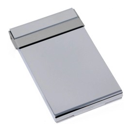 Stephanie Imports Vertical Slim Brushed Silver Metal Business Card Holder