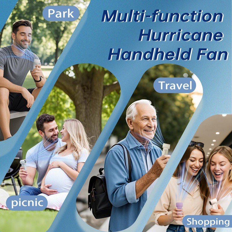 2025 Portable Handheld Turbo Fan, 5000mAh Rechargeable Battery Powered Mini