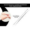 Double instrument cotton hook - spatula - cuticle pusher