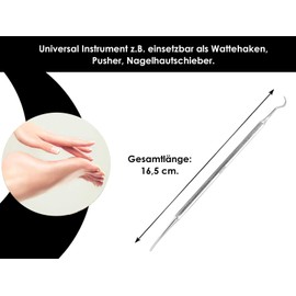 Double instrument cotton hook - spatula - cuticle pusher