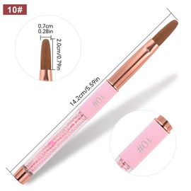 siyuwuro Kolinsky Hair Acrylic Nail Brush Oval Shaped Nail Art Brushes for Acrylic Application Pink Bead Handle Professional Salon Acrylic Nail Brush (Size 10)