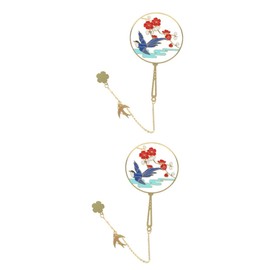 Tofficu 2 Pcs Hanging Bookmarks Metal Bookmarks Chinese Design Perfect for Students