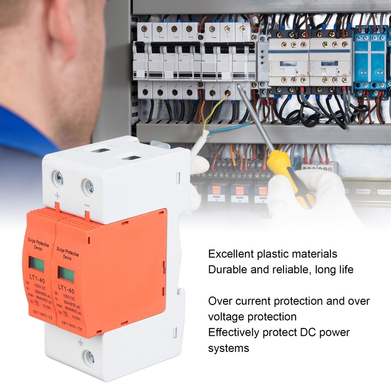 Surge Protective Device 1000V DC Photovoltaic 2P Protector Overcurrent Overvoltage