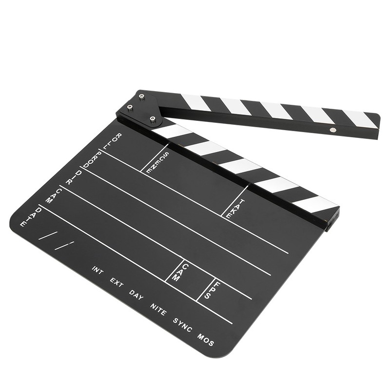 30x25CM Acrylic Clapperboard Professional Movie Film Action Clap Director Photography