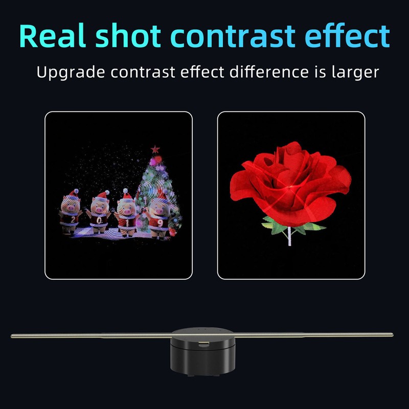 3D Hologram Projector Fan Ultra HD 266 LED Support Phone