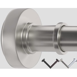 Nickel Shower Rod, Adjustable 43-72 Inches,Rust Resistance, Tension Rod with Durable Spring, No Drill, Use for Bathroom, Bedroom, Kitchen, Balcony, Home