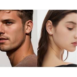 Moissanite Stud Earrings 0.2-2CT T.W. 18K White Gold Plated Solid Sterling Silver 925 Post | Gifts for Men and Women | GRA Certified D/VVS1 Lab Diamond | Hypoallergenic | Gift Box, Moissanite 3 CT.CW