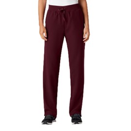 Jaanuu Xenos Women's 5-Pocket Classic Mid-Rise Scrub Pant - Burgundy XXS