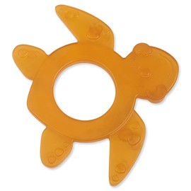 GRÜNSPECHT Organic Natural Rubber Teether for Teething Babies, Massages Gums, BPA Free, Soft, Promotes Fine Motor Skills, Turtle (639-V2), Brown