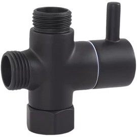 3-Way Solid Brass black Shower Arm Diverter Valve G1/2 Thread - Universal Bathroom Replacement for Handheld and Fixed Showerheads - Tool-Free Installation Leak-Proof Design