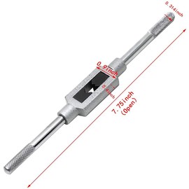Tsnamay Nonslip Grip Adjustable Tap Wrench M3-M12 (1/16inch to 1/2inch) Reamer Steel Wrench Hand Tool Hand Taps Holder Tapping Reamer Tools for Metalworking,Silver