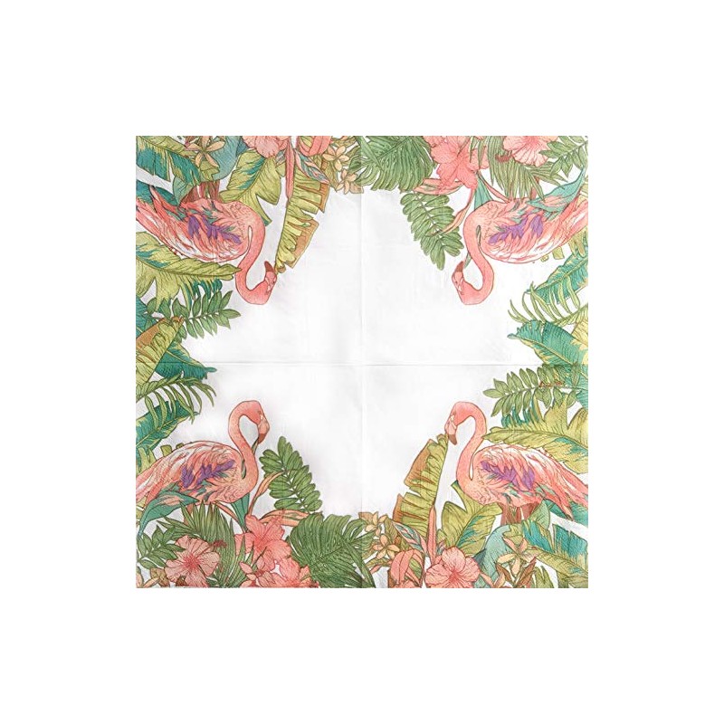 Cocktail Napkins (Flamingo & Tropical Plants)
