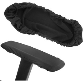 DEWIN Protector de reposabrazos, Desmontable Silla Reposabrazos Fundas Elásticas Reposabrazos Acolchado para Silla de Oficina Negro