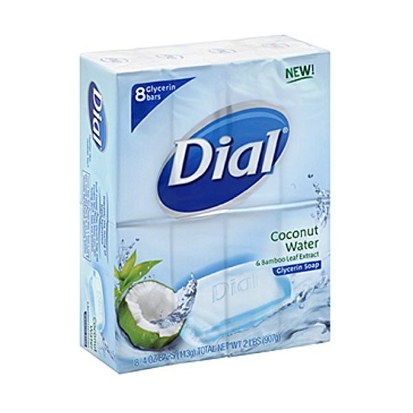 Dial Glycerin Soap Bars Coconut Water & Bamboo Leaf Extract 8 ea (Pack of 2)