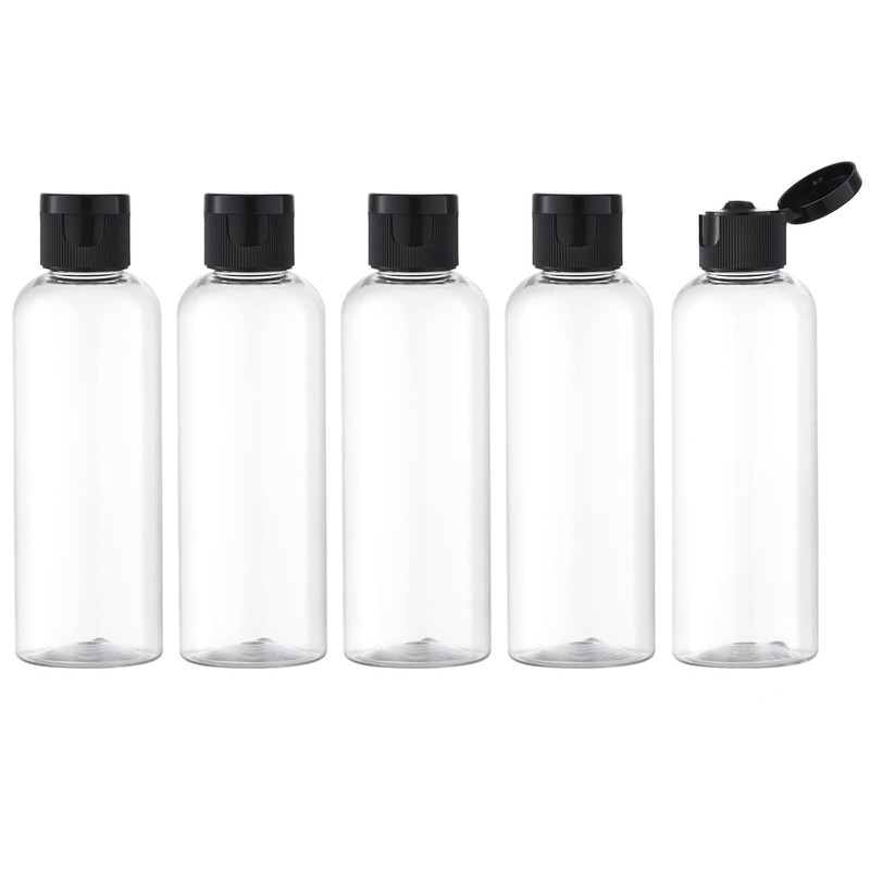 5-Pack 3.4oz Travel Bottles - Clear Dispenser Containers with Flip