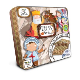 My First Games, Chess for Children and Families, Classic Board Games in a Metal Box, Toy Figures Made of Wooden Figures, Education and Fun, for 2-4 Players