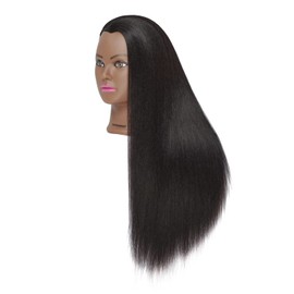 Hairginkgo Mannequin Head 26"-28" Super Long Synthetic Yaki Fiber Hair Manikin Head Styling Hairdresser Training Head Cosmetology Doll Head for Cutting Braiding Practice with Clamp (91806BY0220)
