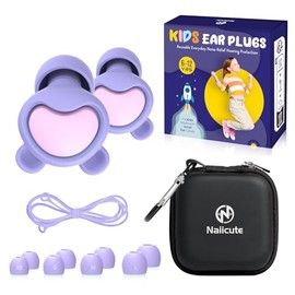 Kids Ear Plugs (6+yrs), Reusable Everyday Noise Reduction Earplugs for Focus, Travel, Socializing, Concerts, Events, Sensitivity, School, Playtime – Children Hearing Protection, 26 dB, 4 Sizes Tips