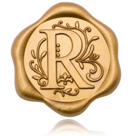 SWANGSA 50 Pack Letter R Wax Seal Stickers, Antique Gold Initial Alphabet Self-Adhesive Wax Seal Stickers for Wedding Party Invitation Envelopes
