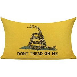 FaceYee Don't Tread On Me Lumbar Pillow Cover Yellow Snake Flag Pillowcases12 X20(30x50cm) Gadsden State Flag Color:Don't Tread On Me