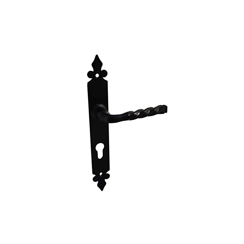 Lys Door Handle Black with Raised Edge