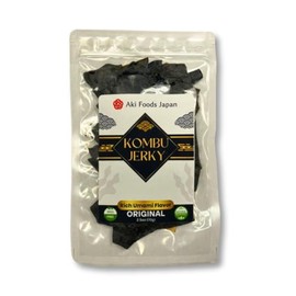 Kombu Jerky 2.5oz (70g) by Aki Foods Japan – All-Natural, MSG-Free, Vegan-Friendly Seaweed Snack with Soy Sauce, Rich Umami Flavor | Made in Japan